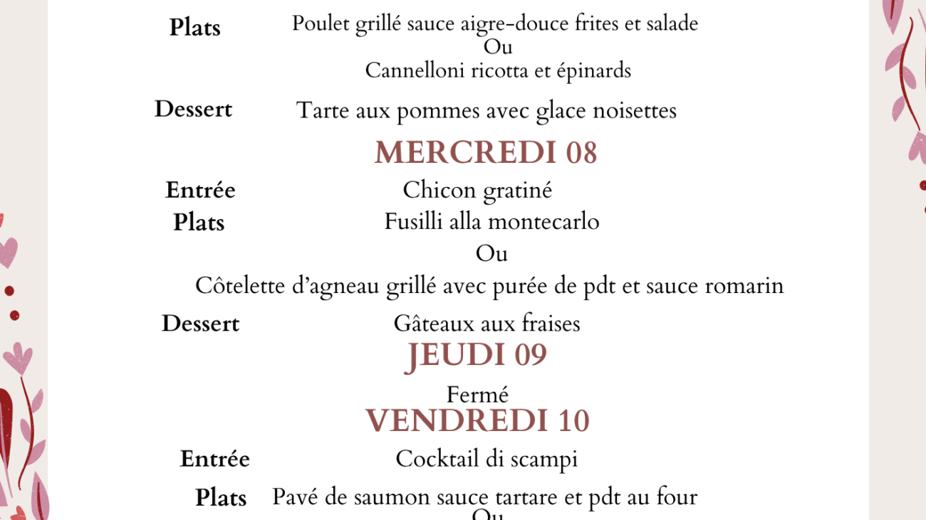 Red Pink Elegant Floral Valentine's Day Menu (1)